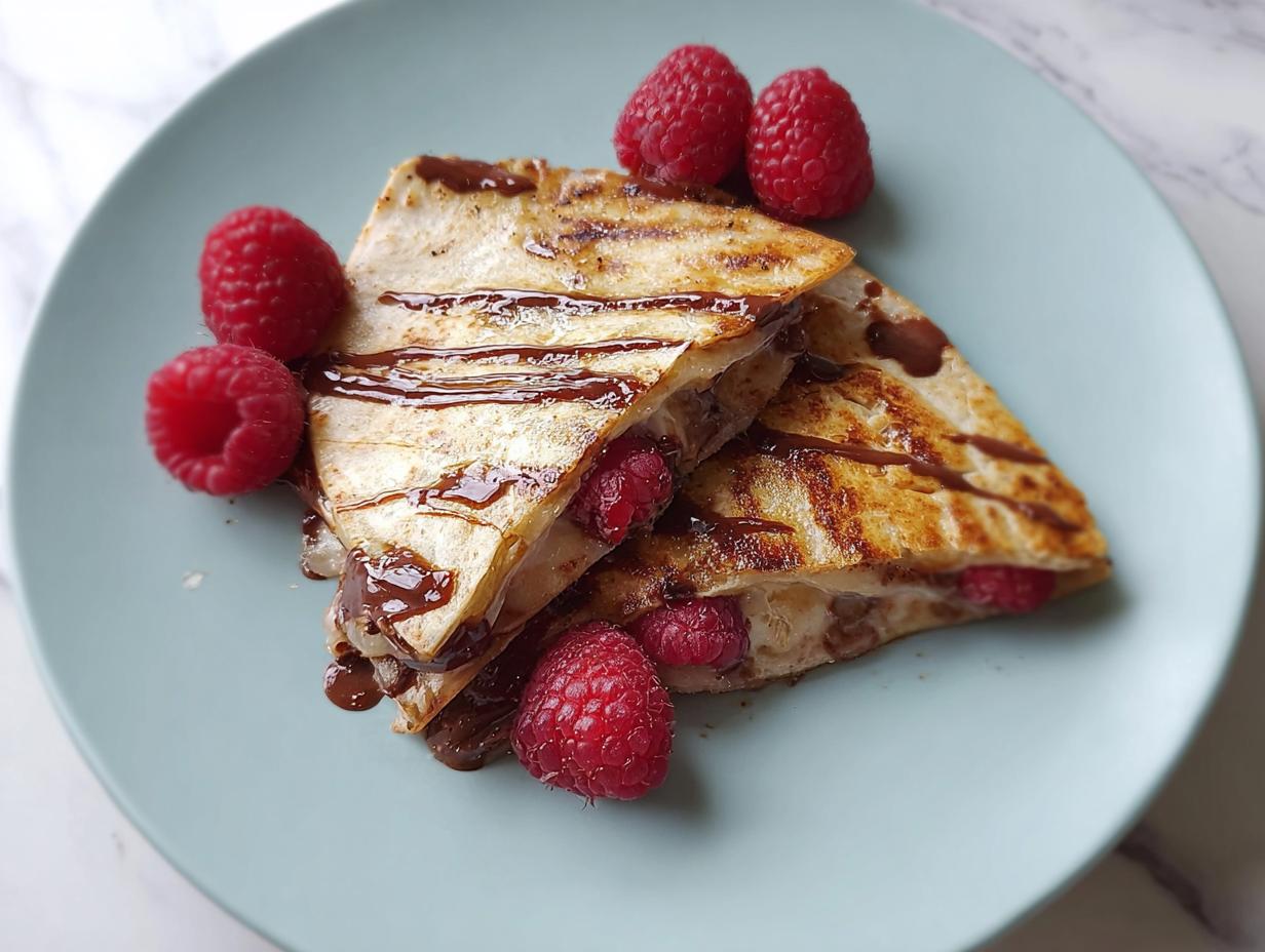Amazing Nutella Raspberry Quesadilla Recipe in 4 Steps