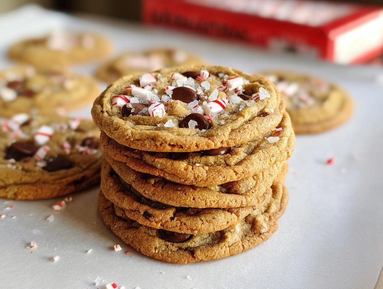 Peppermint Bark Chocolate Chip Cookies