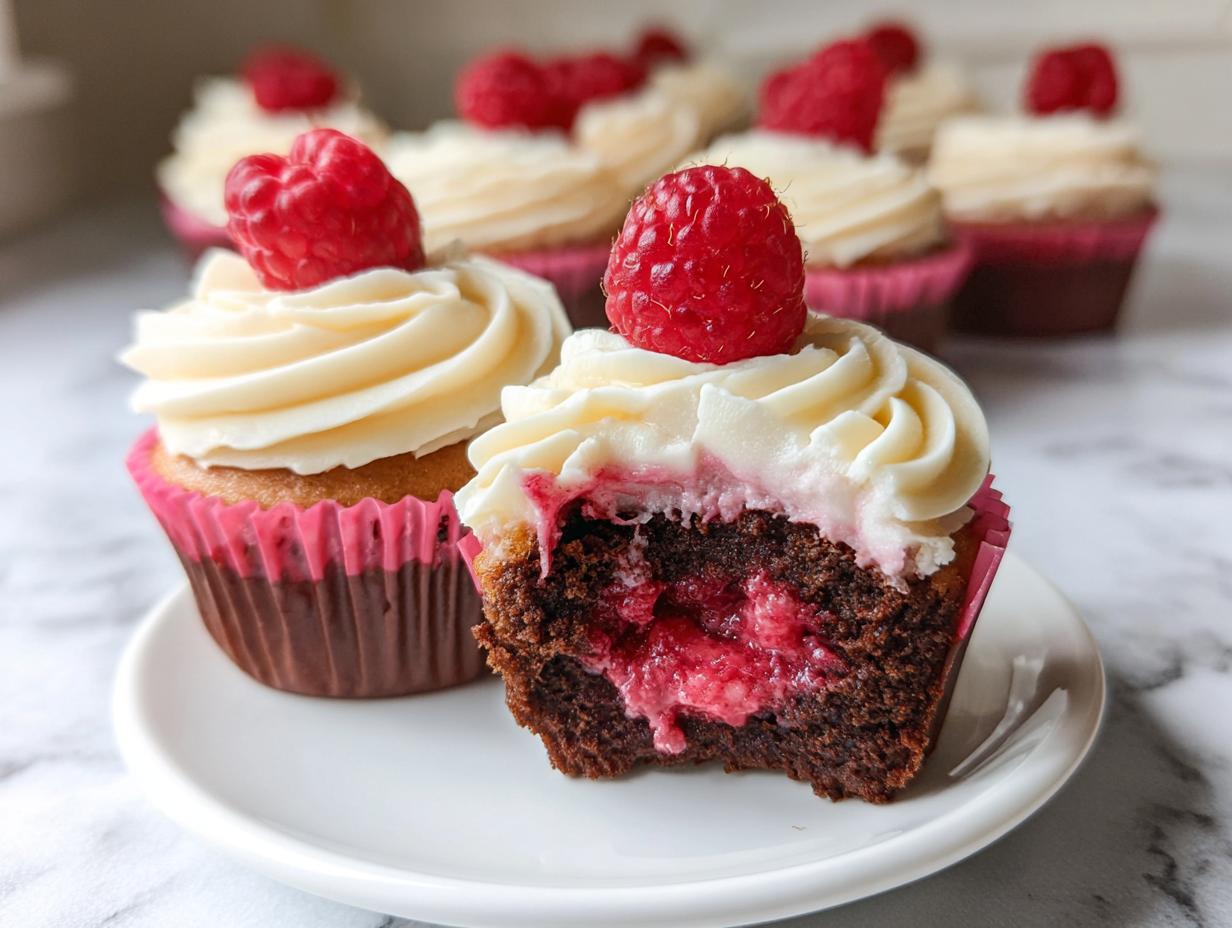 Delicious Raspberry Chocolate Cupcakes Recipe
