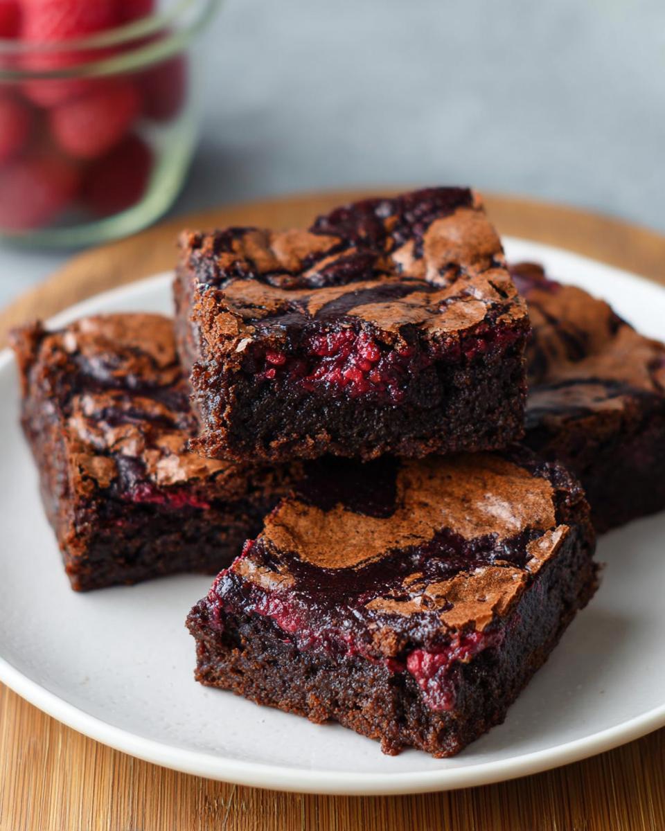Raspberry Swirl Brownies Recipe from Scratch - detail 3