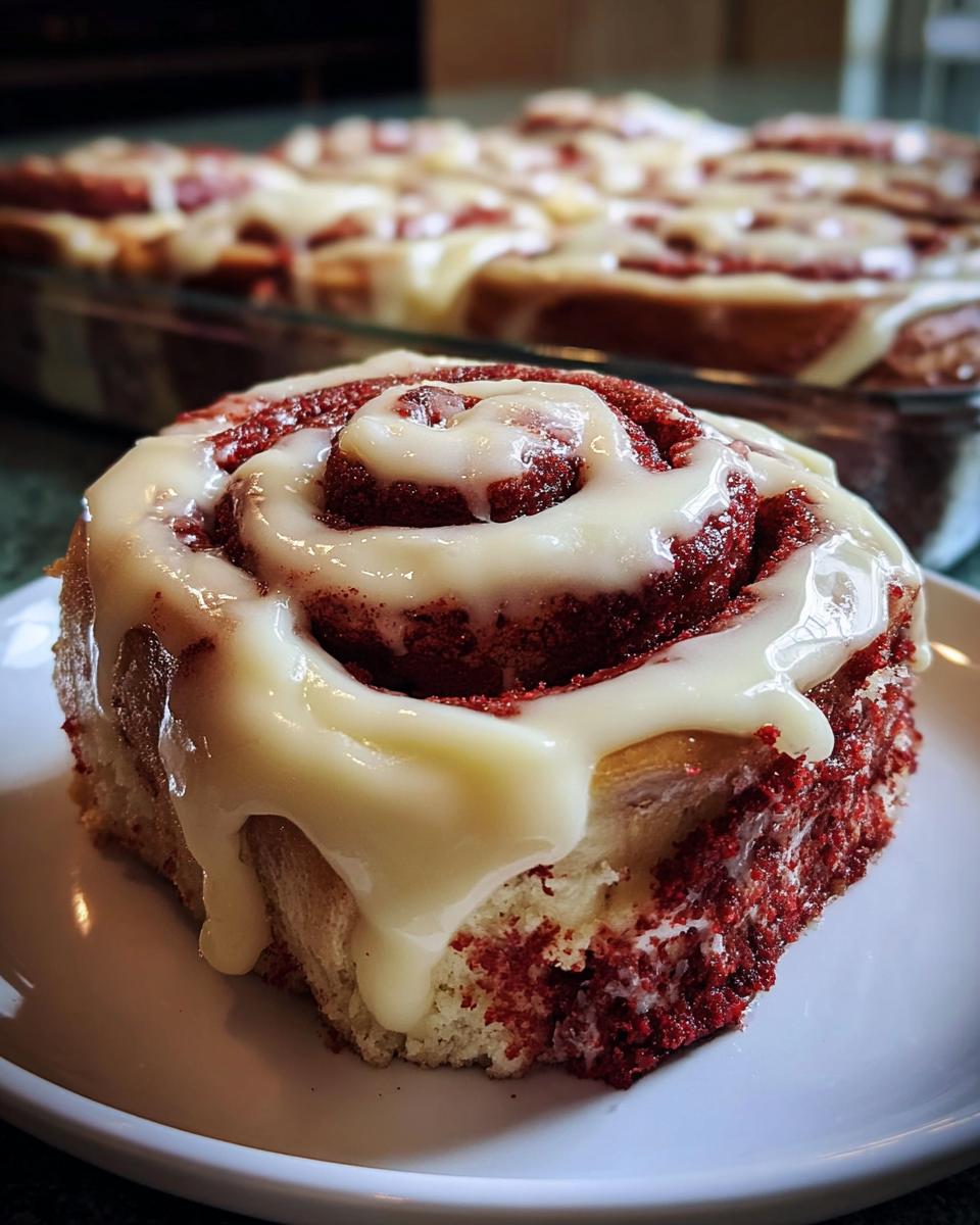 Red Velvet Cinnamon Rolls From Scratch - detail 1