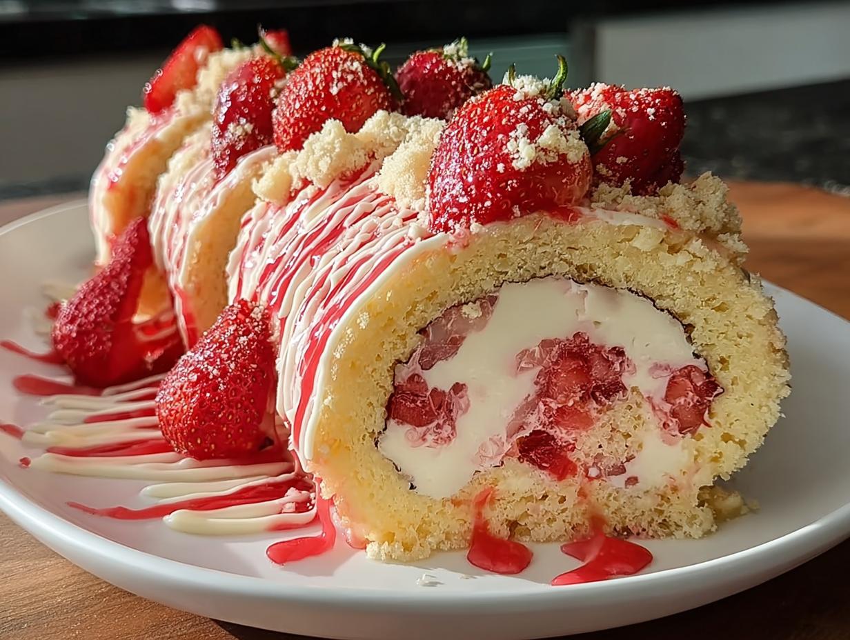Strawberry Shortcake Cheesecake Sushi Rolls: Outrageous