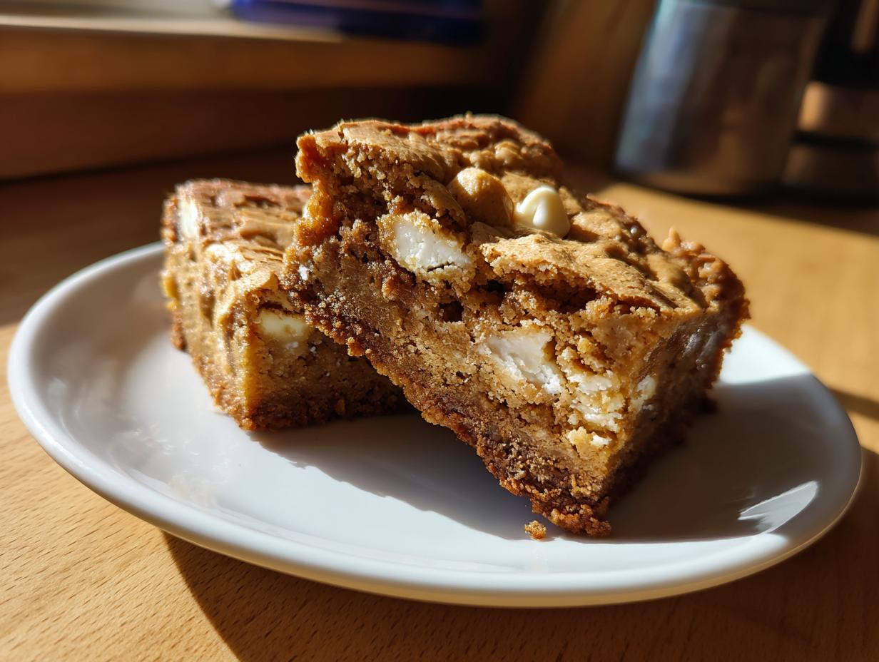 Perfect White Chocolate Gingerbread Blondies in 30 Minutes