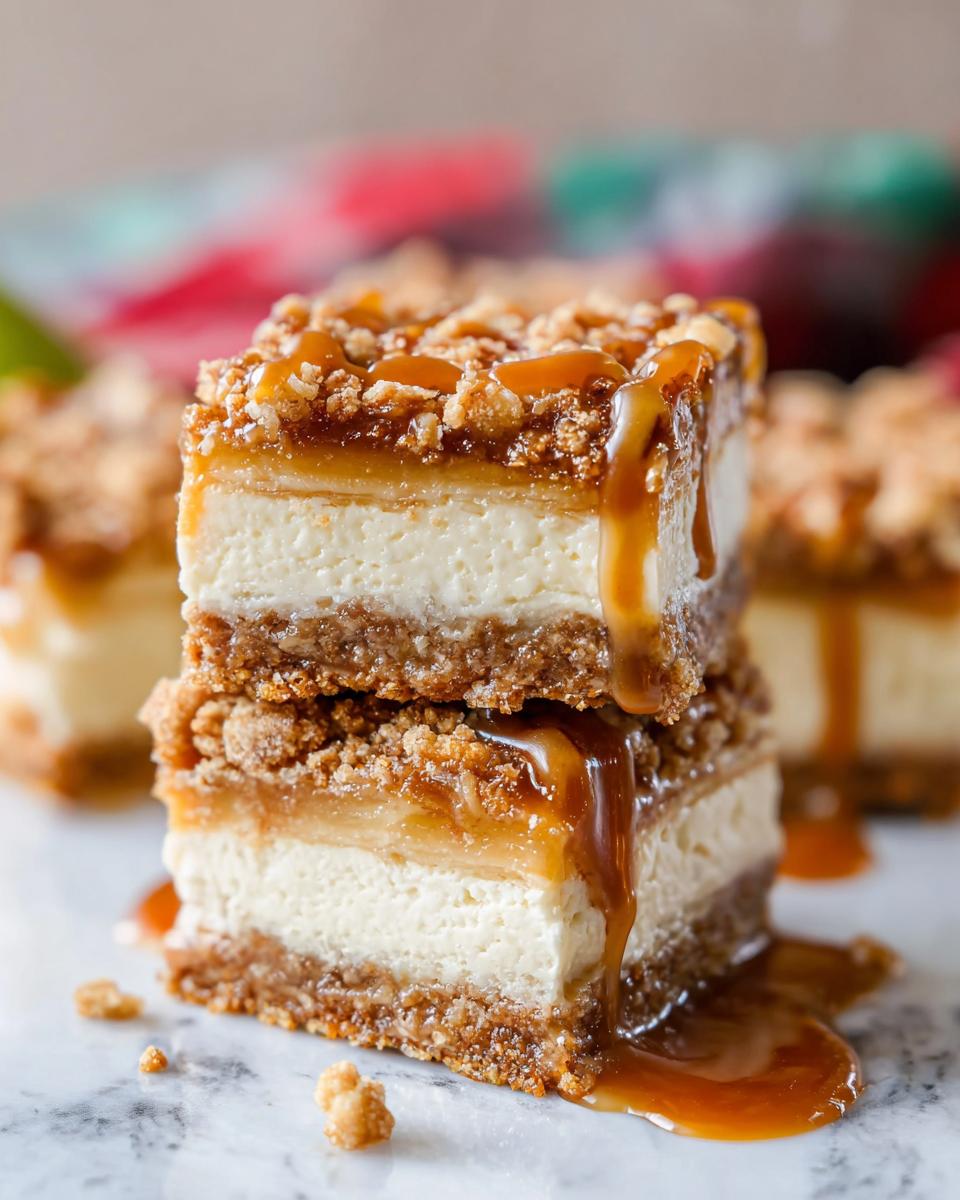 Caramel Pear Cheesecake Bars - detail 1