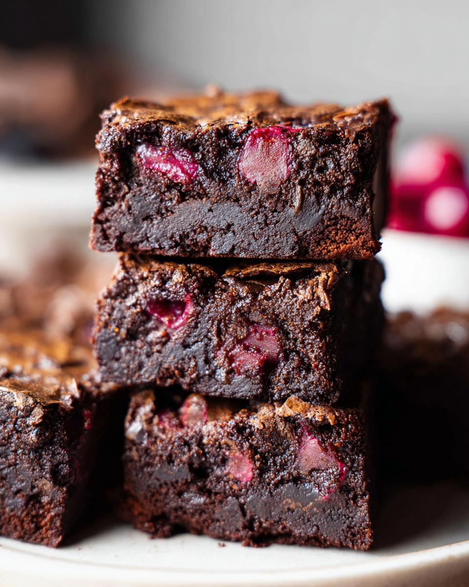 Chocolate Cherry Brownies - Sweet Date Night Treat - detail 1