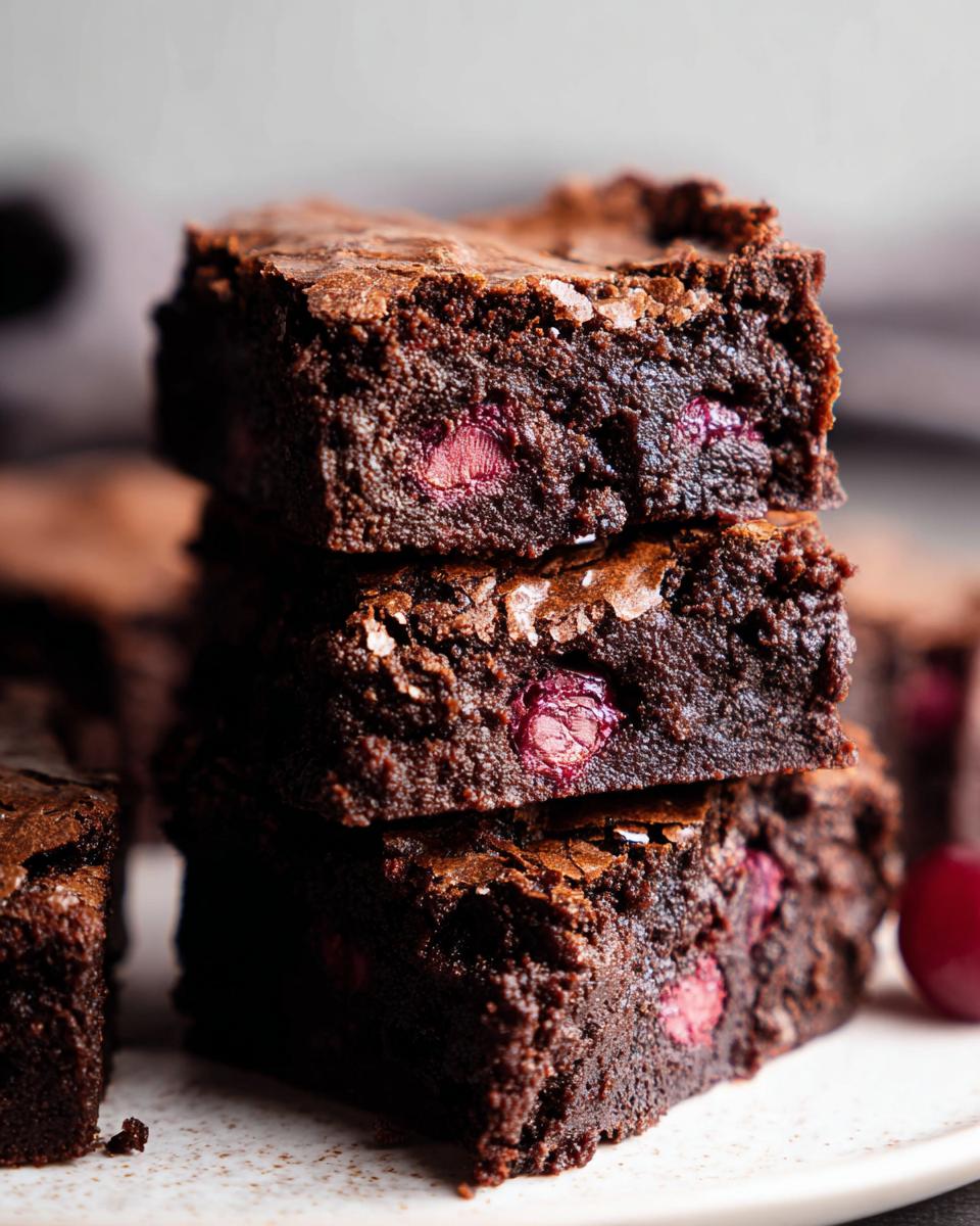 Chocolate Cherry Brownies - Sweet Date Night Treat - detail 2