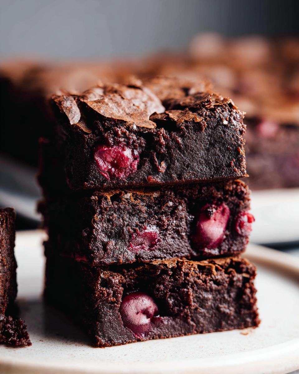 Chocolate Cherry Brownies - Sweet Date Night Treat - detail 3