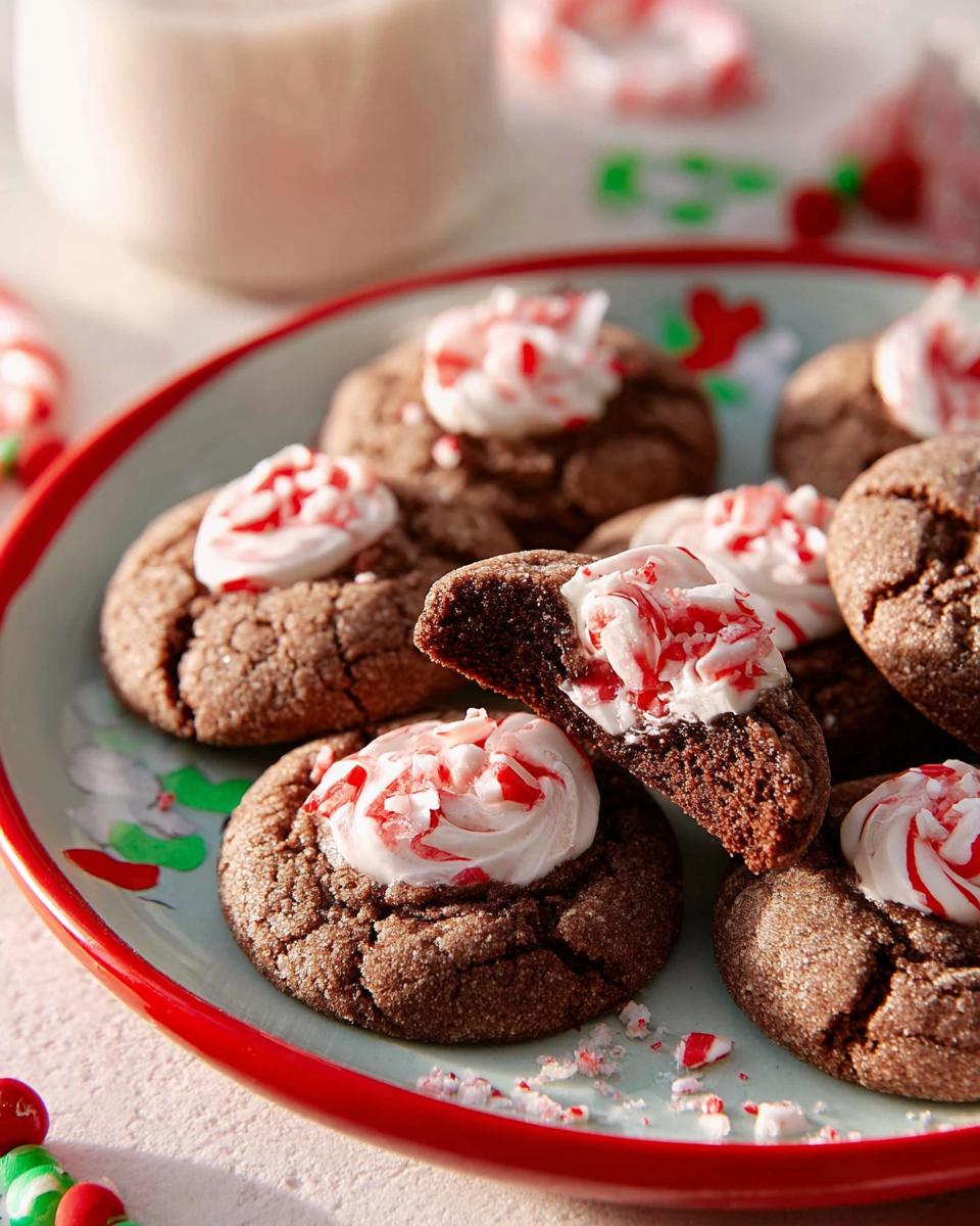 Chocolate Peppermint Thumbprint Cookies - detail 2