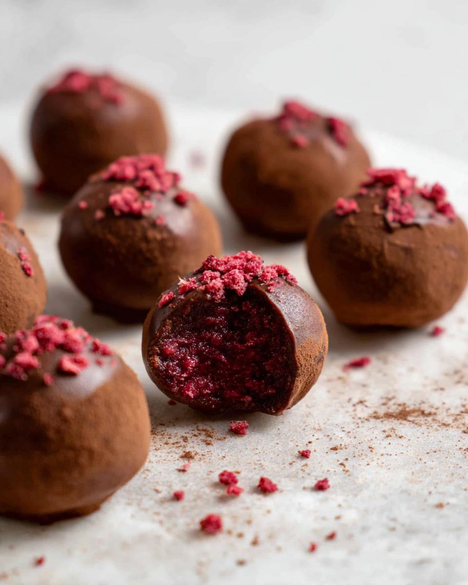 Chocolate Raspberry Truffles - Decadent Bites - detail 2