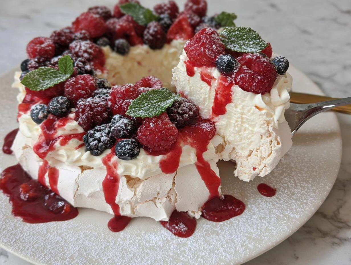 Fail-Proof Christmas Pavlova Wreath in Just 1 Hour