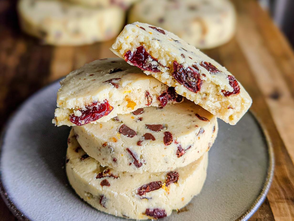 Cranberry Orange Shortbread Cookies