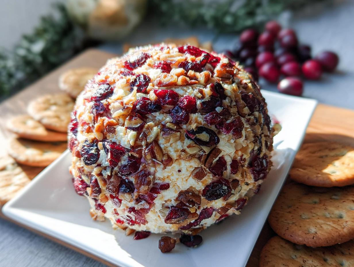 Cranberry Pecan Cheese Ball - Valentine's Party Food - detail 1