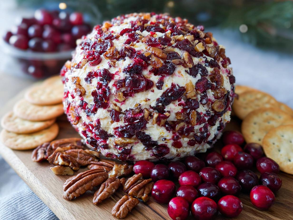 Cranberry Pecan Cheese Ball - Valentine's Party Food - detail 2