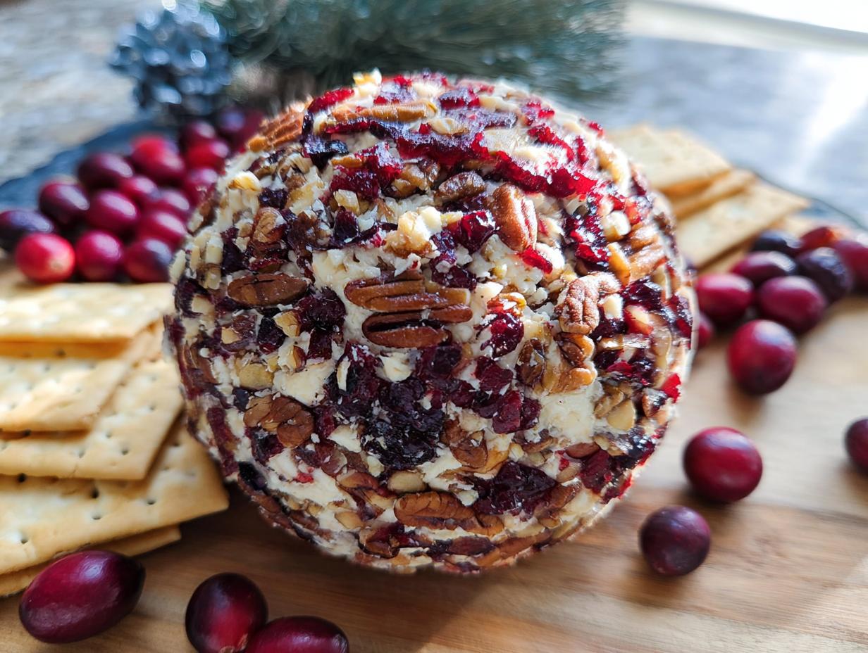 Cranberry Pecan Cheese Ball - Valentine's Party Food - detail 3