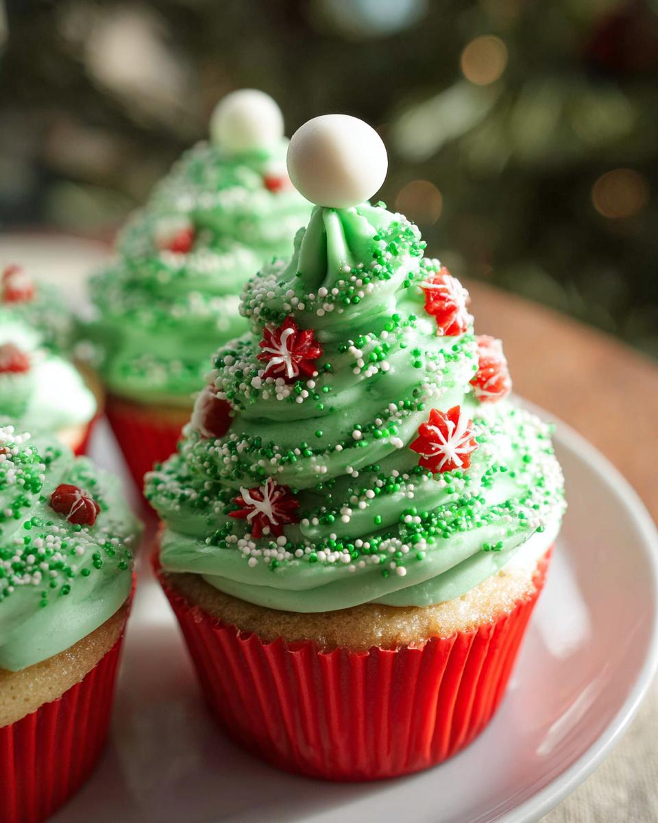 Easy Christmas Tree Cupcakes - detail 2