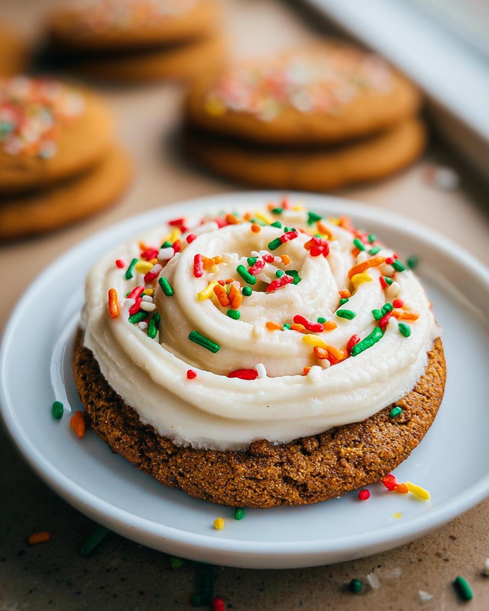 Frosted Big and Chewy Gingerbread Cookies - detail 1