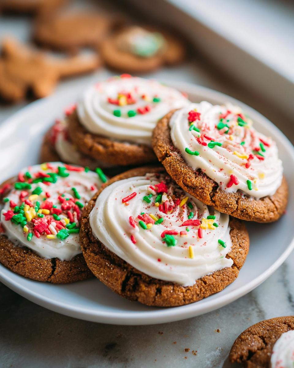 Frosted Big and Chewy Gingerbread Cookies - detail 3
