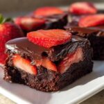 Fudgy Chocolate Covered Strawberry Brownies