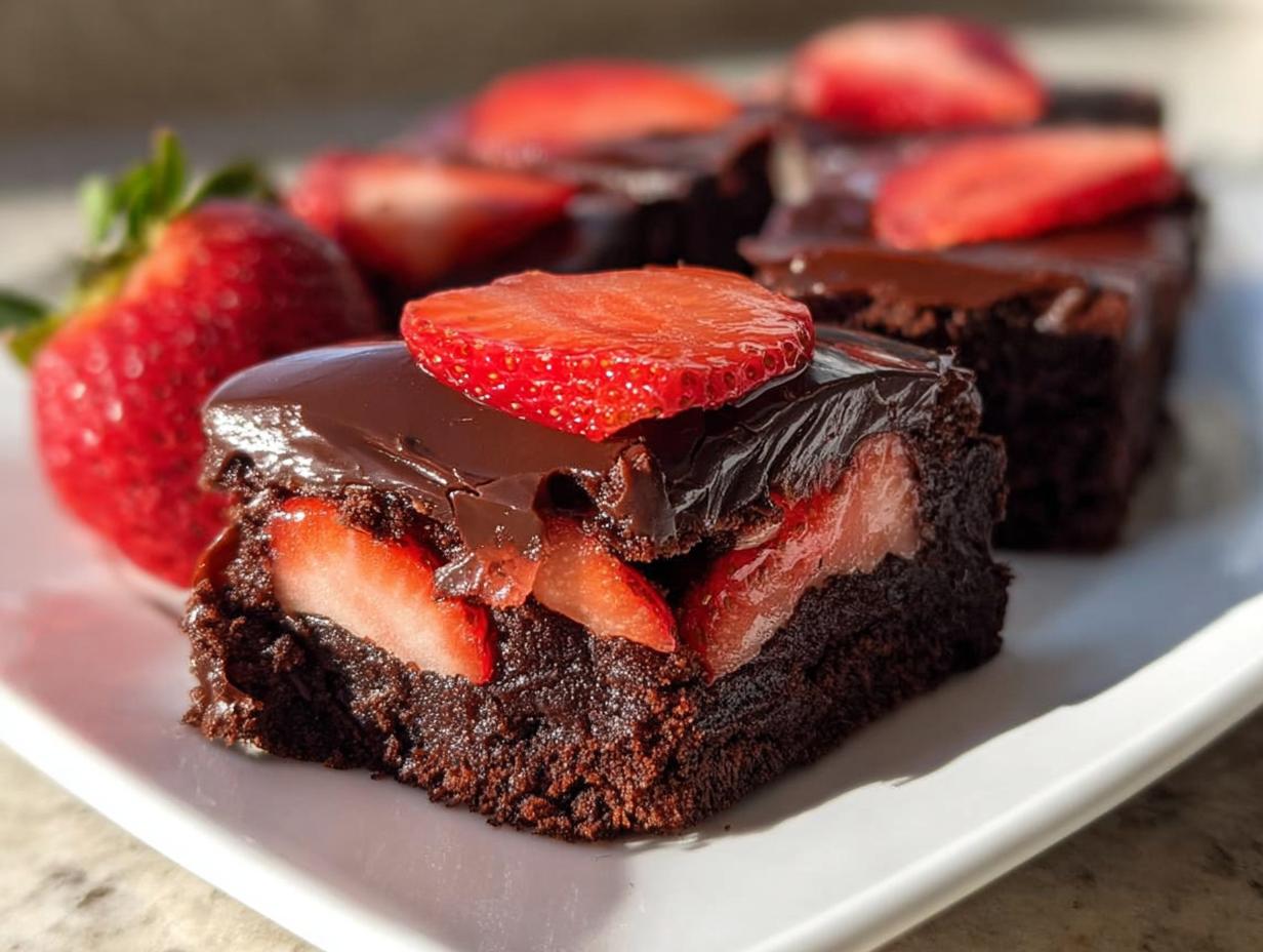 Fudgy Chocolate Covered Strawberry Brownies: Sinful Recipe
