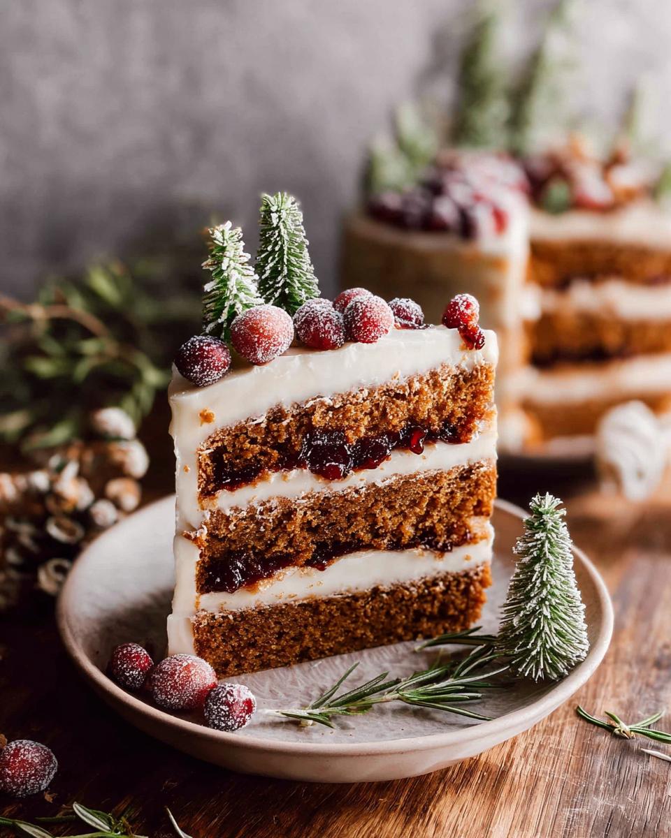 Gingerbread Cake w/ Sugared Winter Forest - detail 1