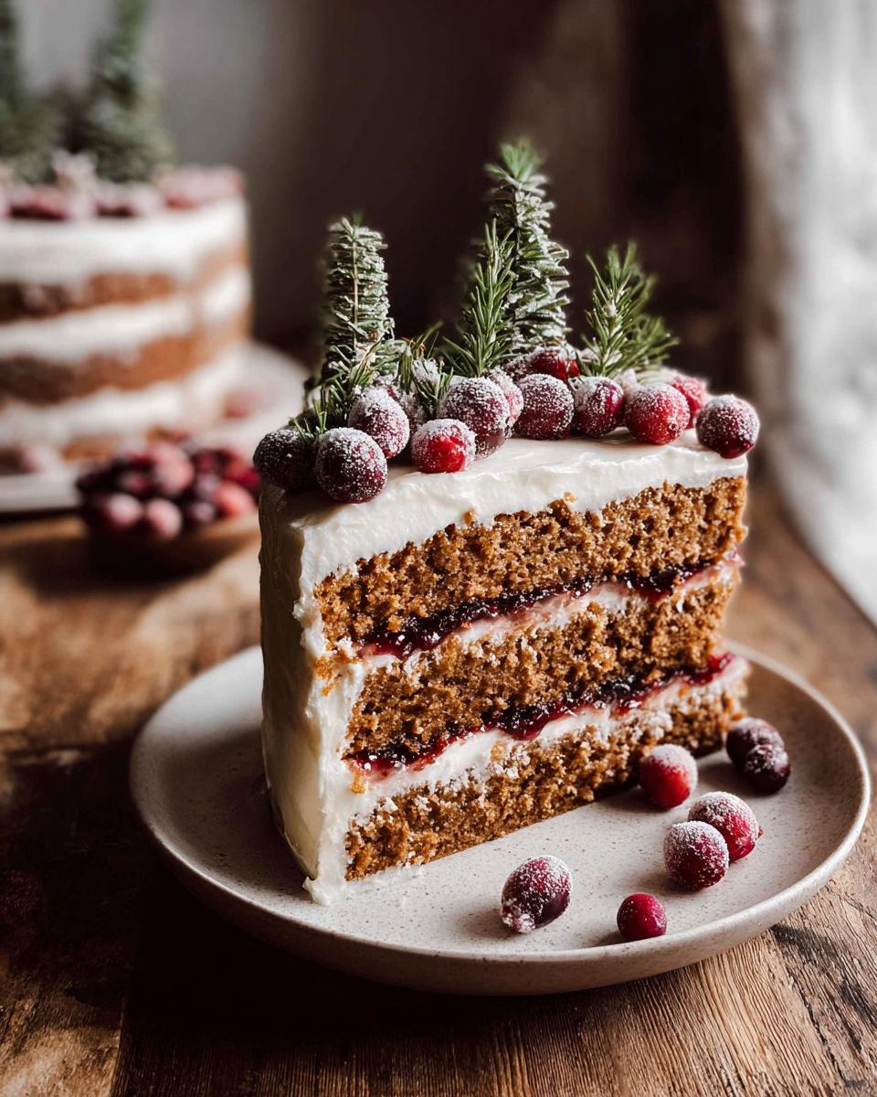 Gingerbread Cake w/ Sugared Winter Forest - detail 2