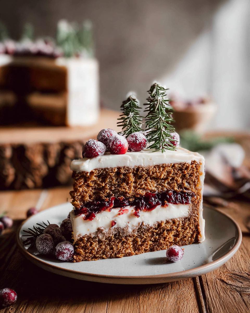 Gingerbread Cake w/ Sugared Winter Forest - detail 3