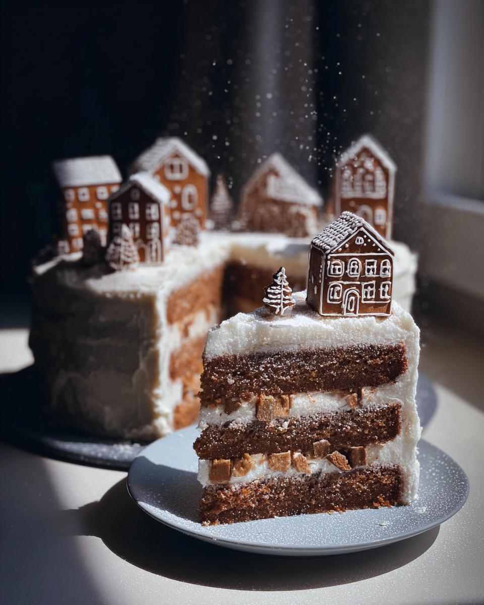 Gingerbread Village Cake - detail 1