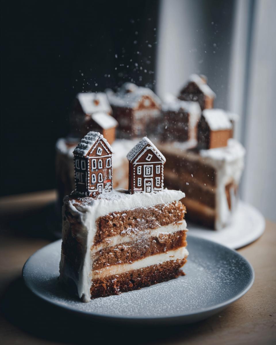 Gingerbread Village Cake - detail 2