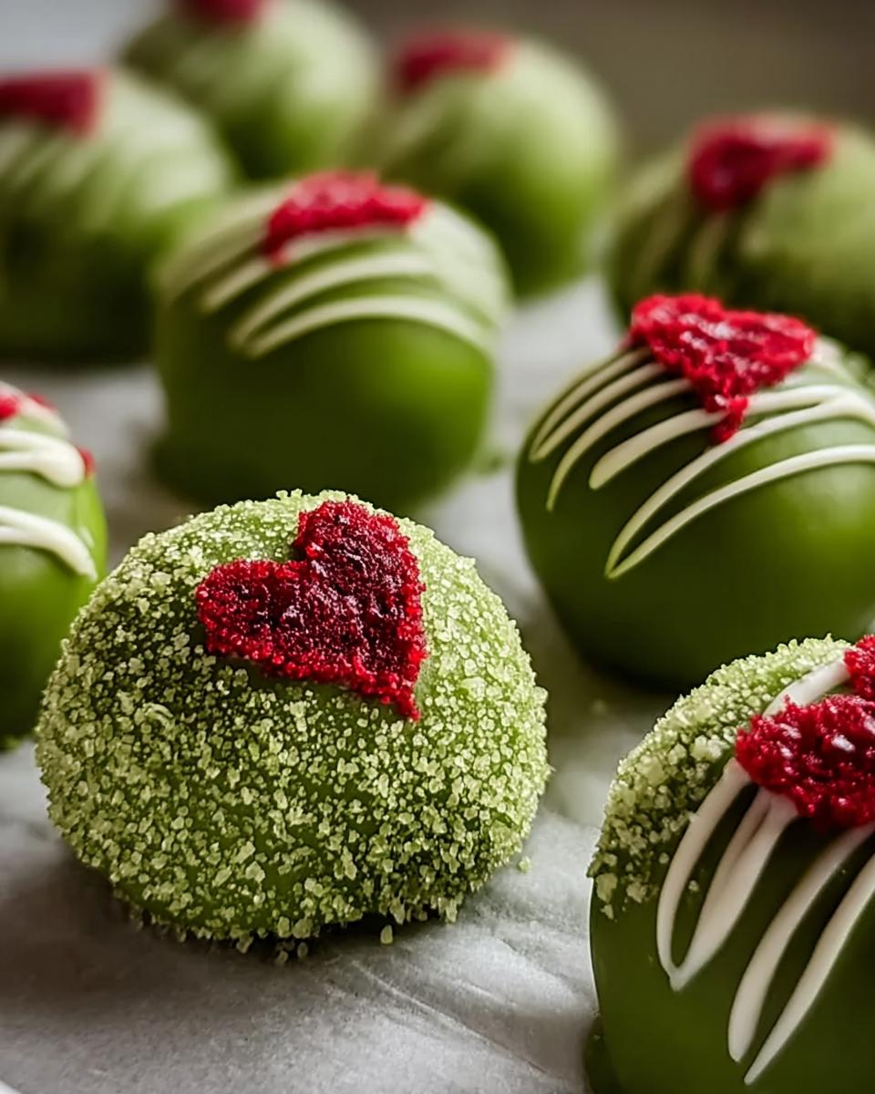 Grinch Cake Balls - detail 1