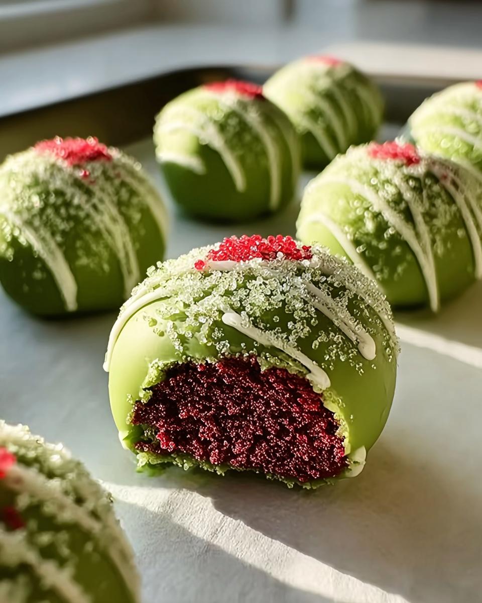 Grinch Cake Balls - detail 2