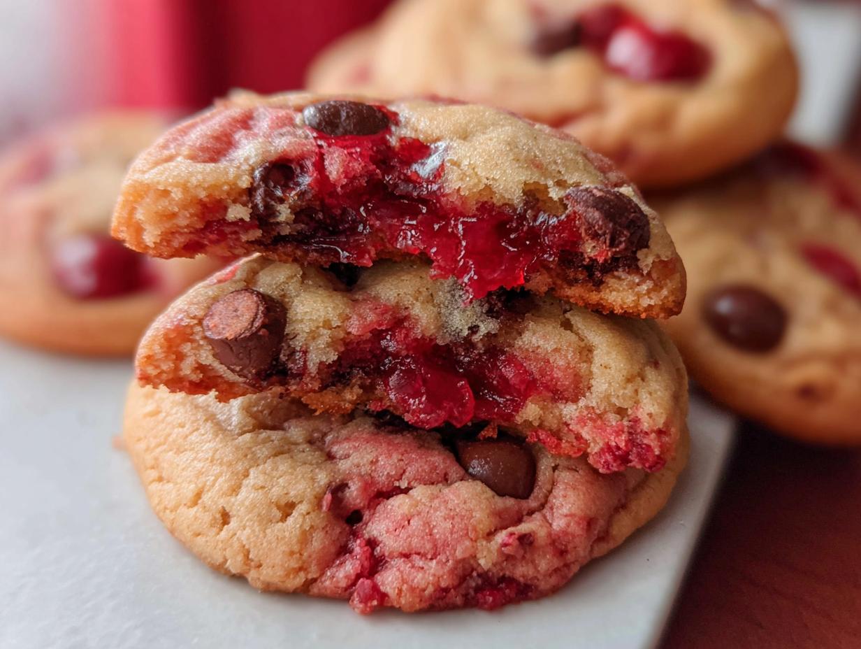 Maraschino Cherry Chocolate Chip Cookies