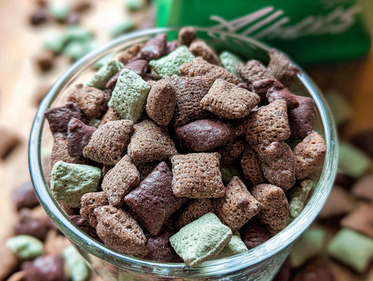 Irresistible Mint Chocolate Muddy Buddies in Just 10 Min