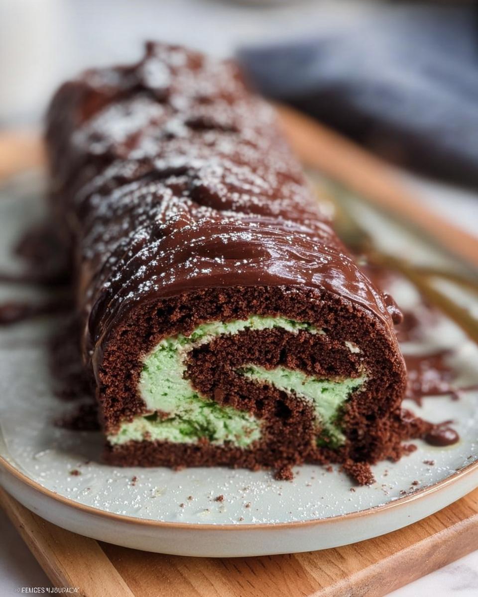 Mint Chocolate Yule Log - detail 1