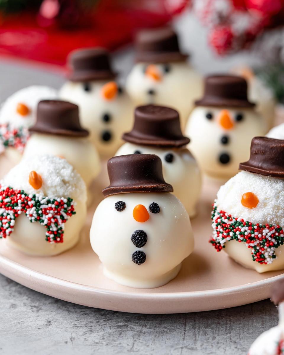 Snowman Oreo Balls - detail 1