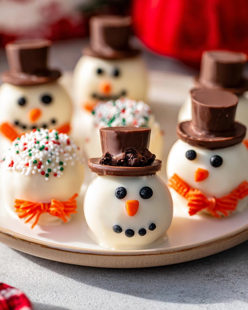 Snowman Oreo Balls - detail 2