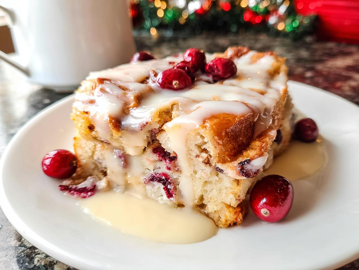 Devastatingly Delicious White Chocolate Cranberry Bread Pudding