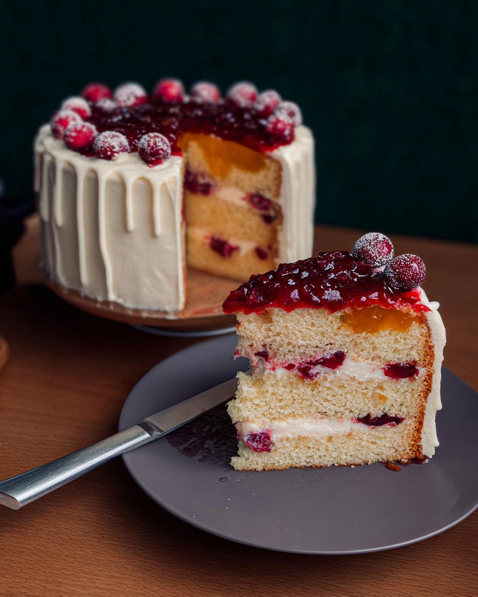 White Chocolate Cranberry Cake - detail 1