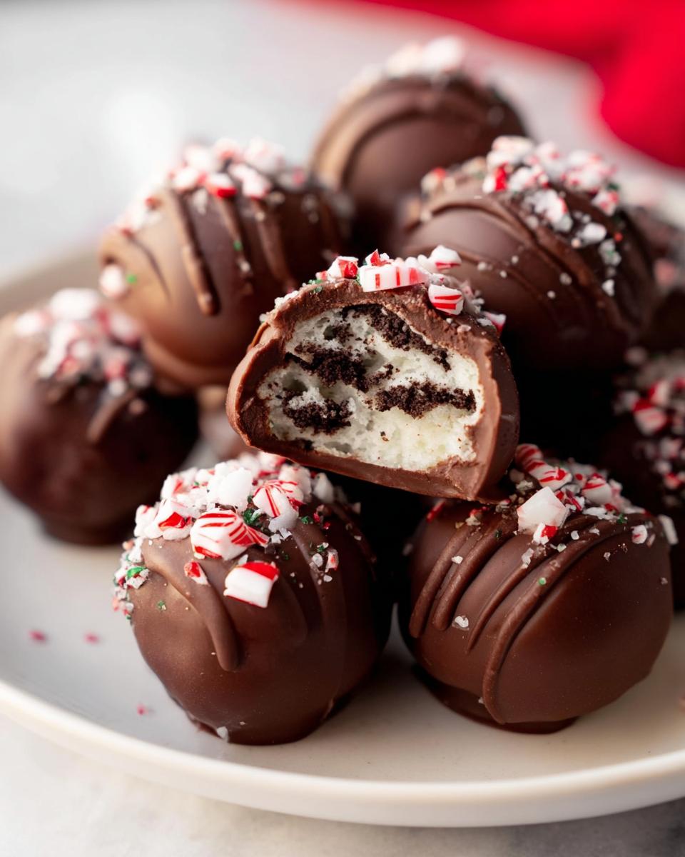 peppermint oreo balls - detail 2