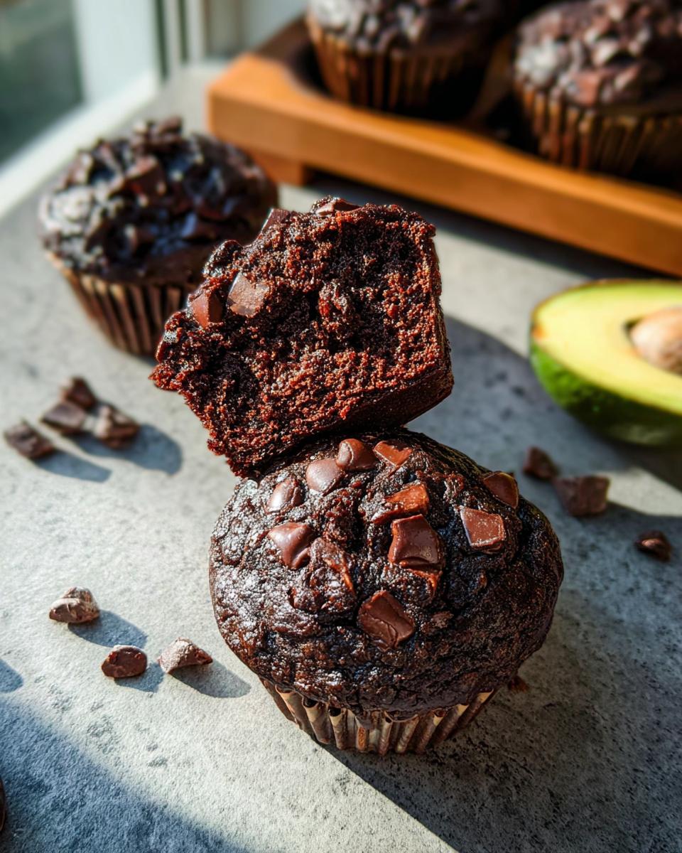 Avocado Double Chocolate Muffins - detail 2
