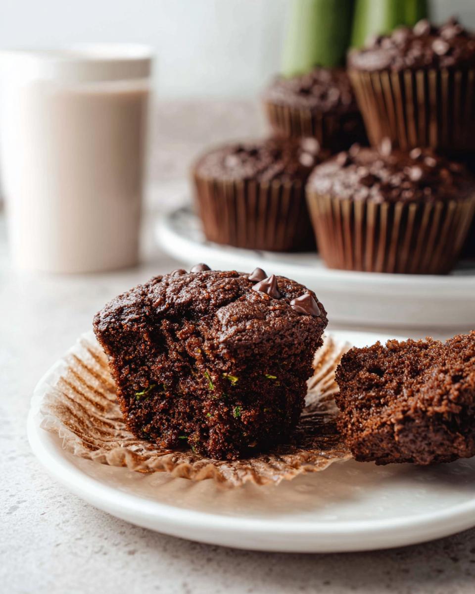 Dark Chocolate Zucchini Muffins - detail 1