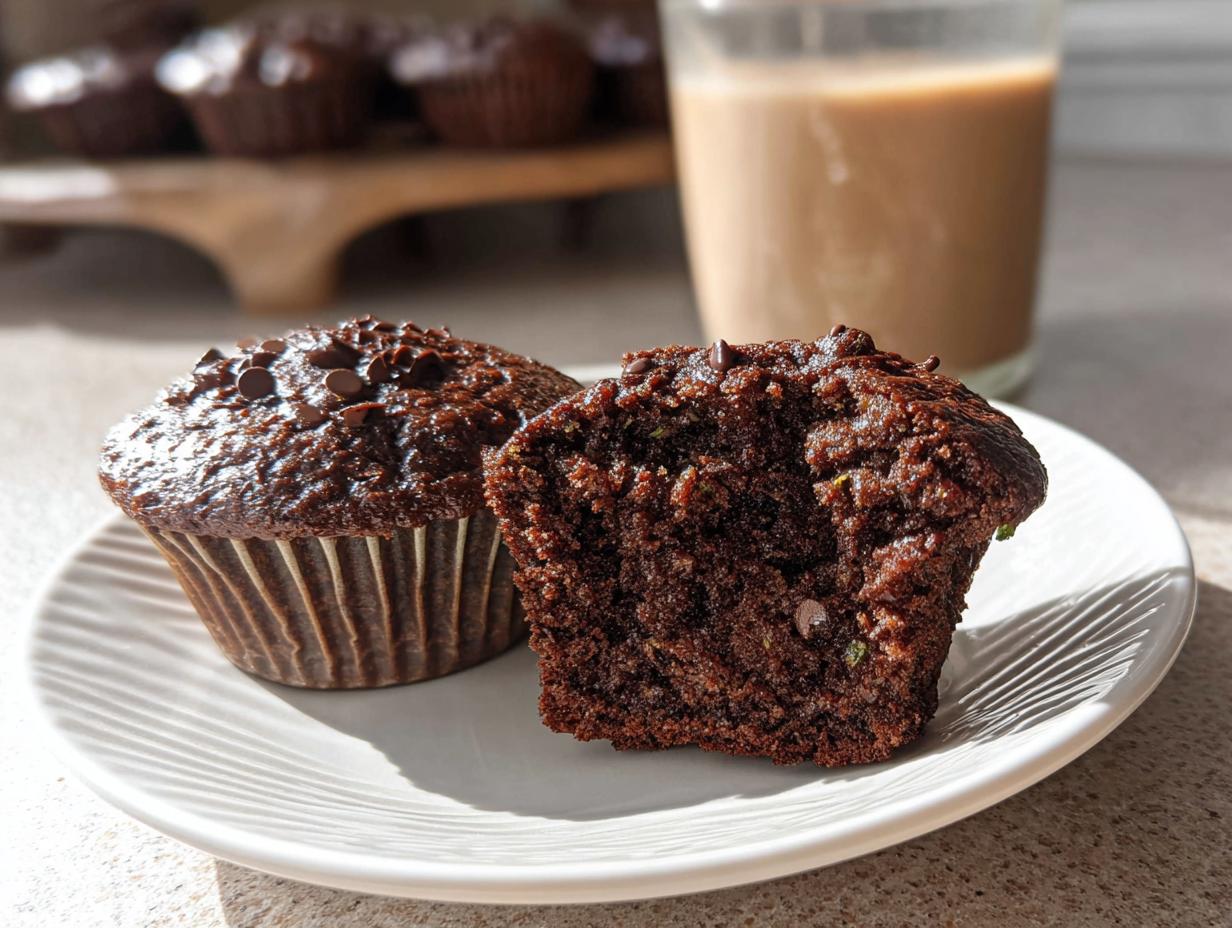 Unbelievably Delicious Dark Chocolate Zucchini Muffins
