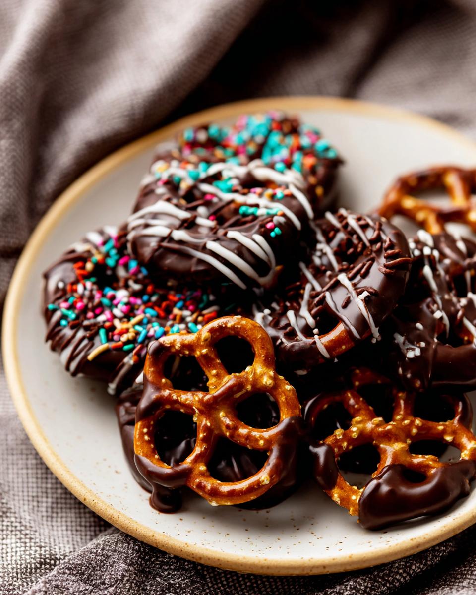 Easy Chocolate Dipped Pretzels - detail 1