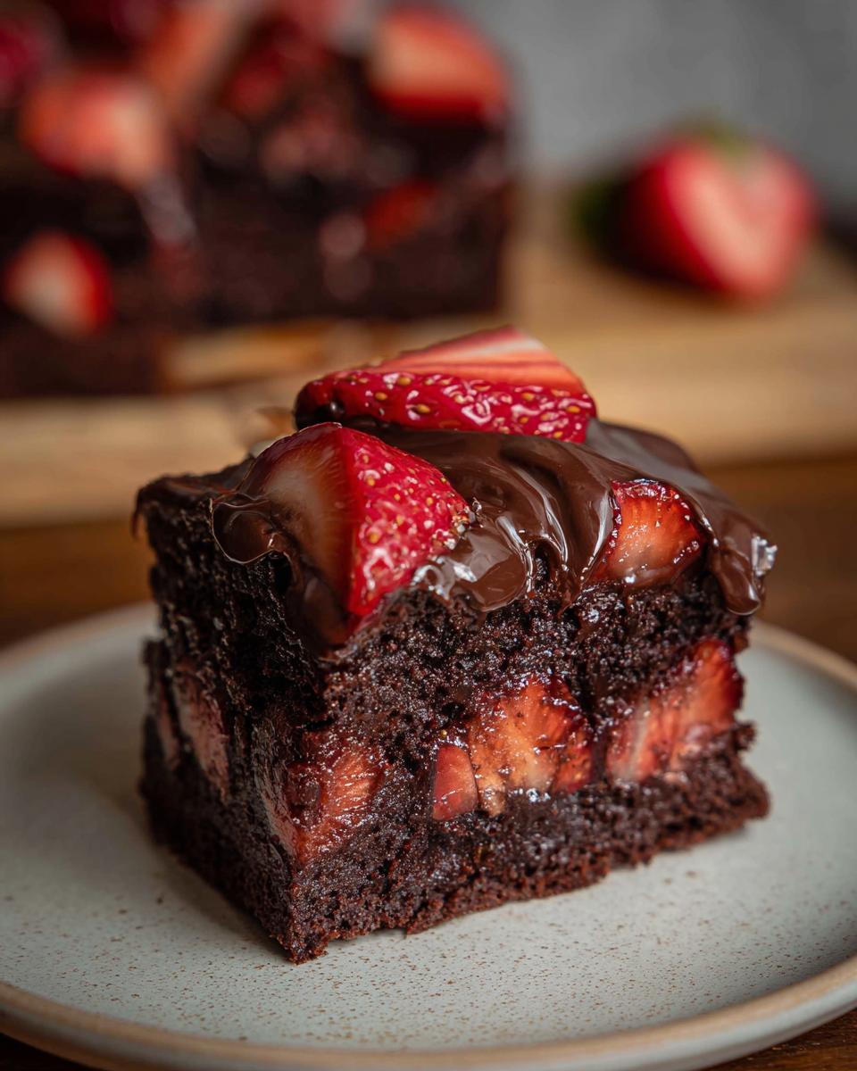 Easy Chocolate Strawberry Brownies - detail 1
