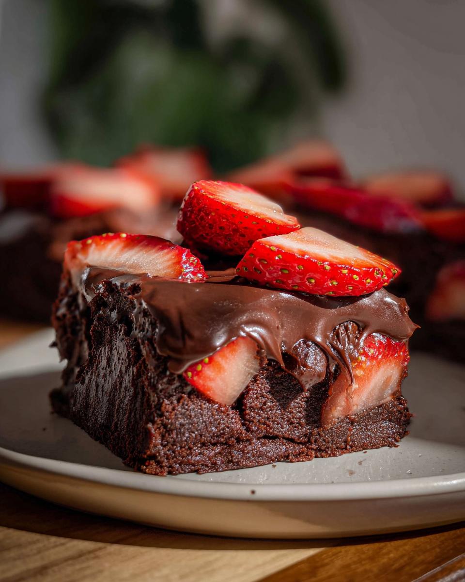 Easy Chocolate Strawberry Brownies - detail 2