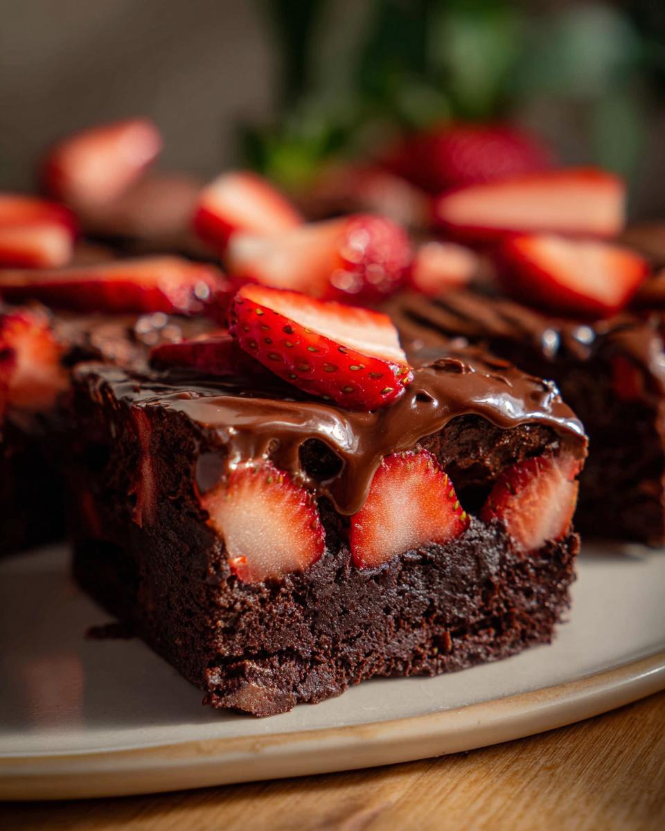 Easy Chocolate Strawberry Brownies - detail 3