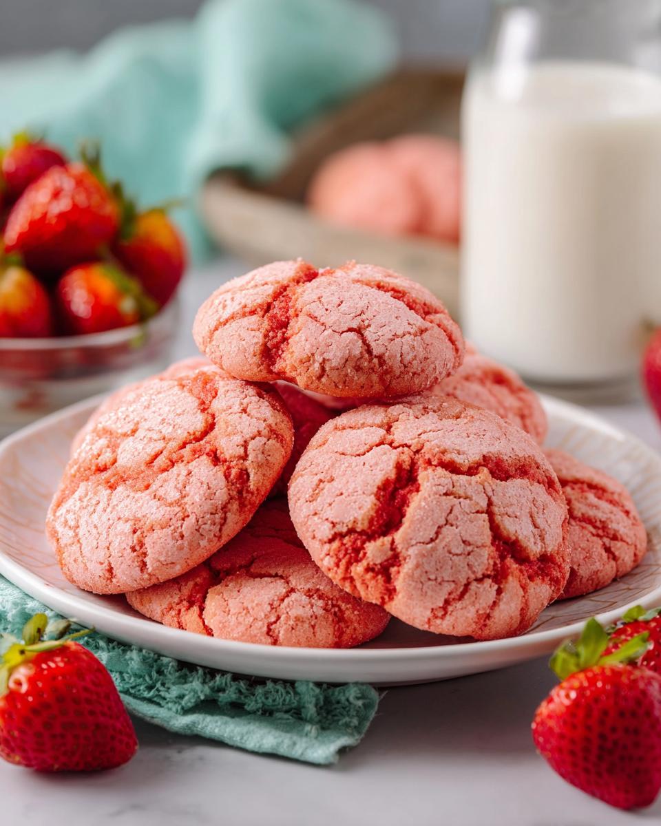 Easy Strawberry Cake Mix Cookies - detail 2