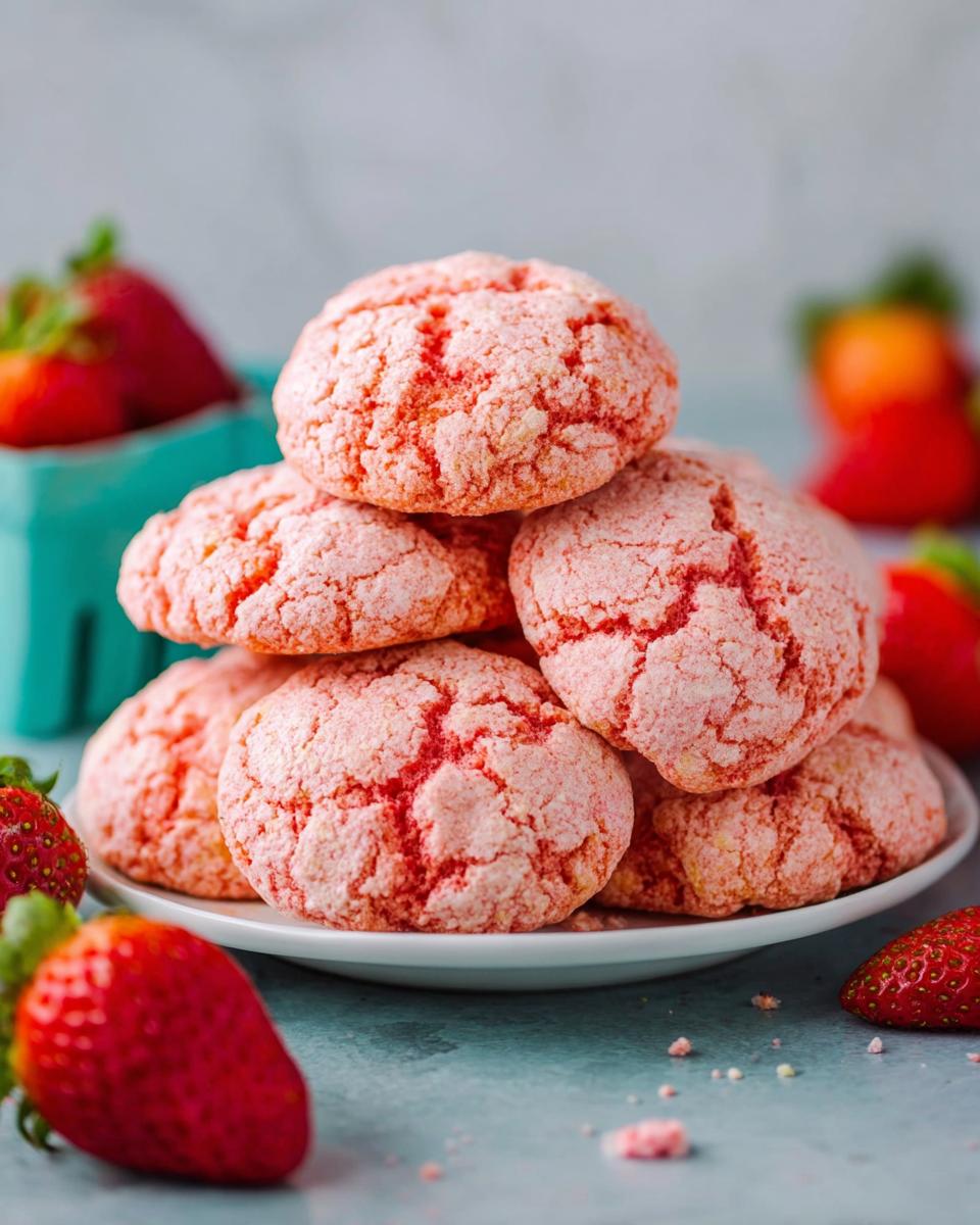 Easy Strawberry Cake Mix Cookies - detail 3