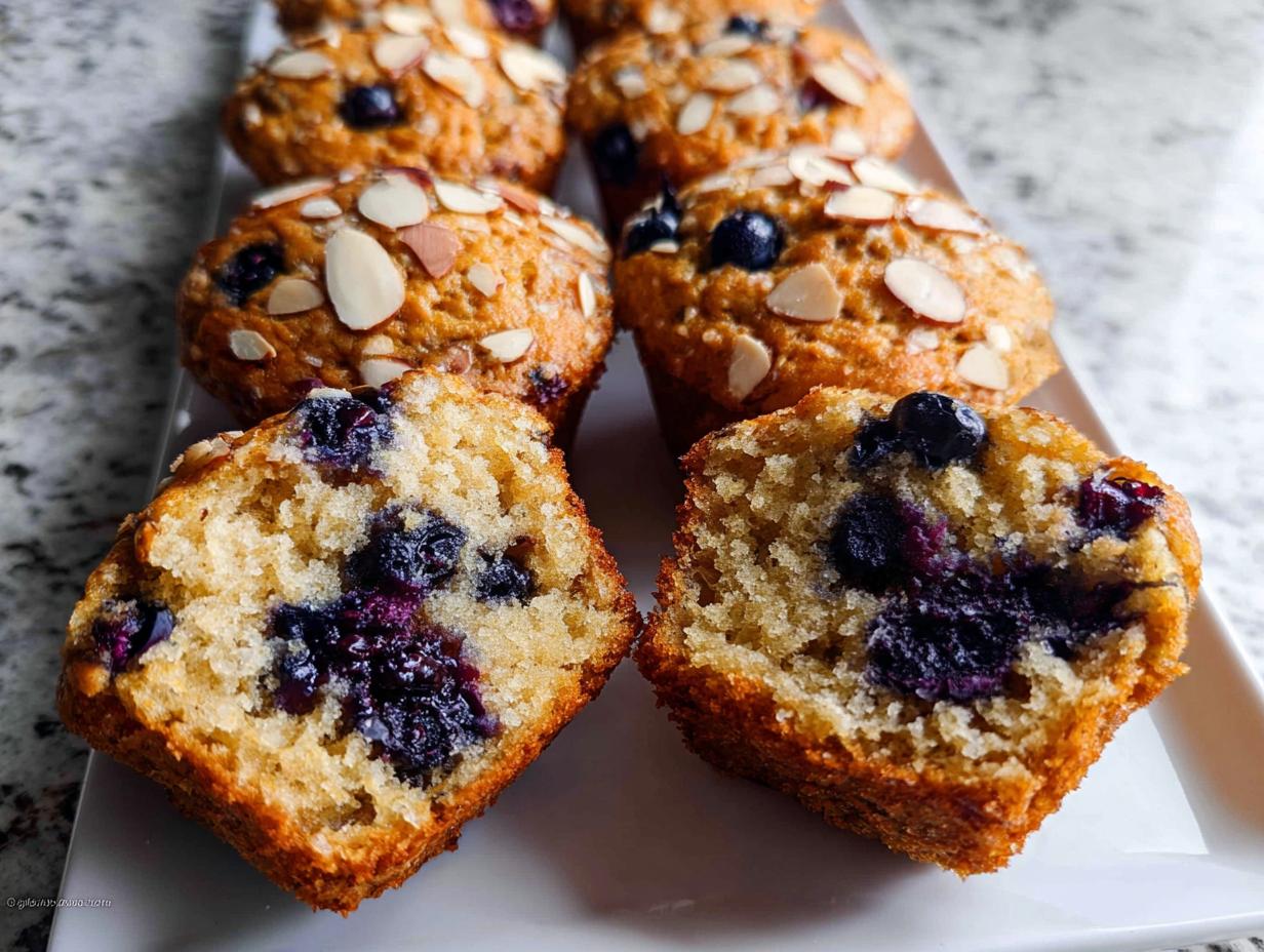 Healthy Blueberry Almond Muffins