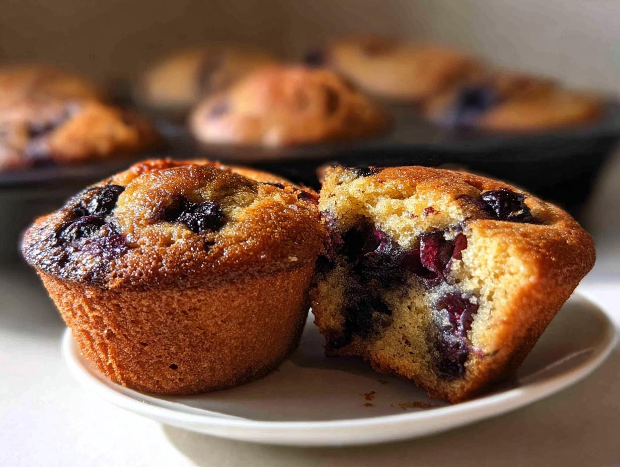 Unbelievably Moist Blueberry Protein Muffins in 35