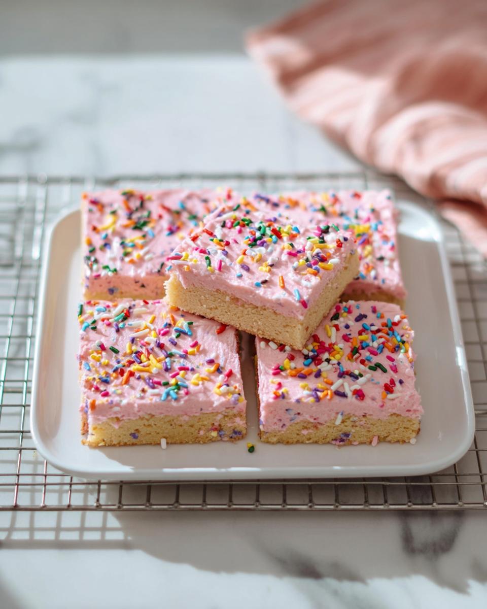 Pink Frosted Sugar Cookie Bars - detail 1